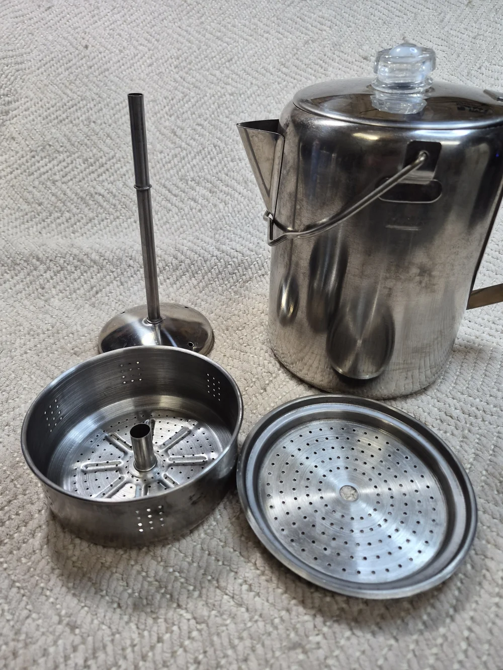 Metal Percolator Coffee Maker - Silver